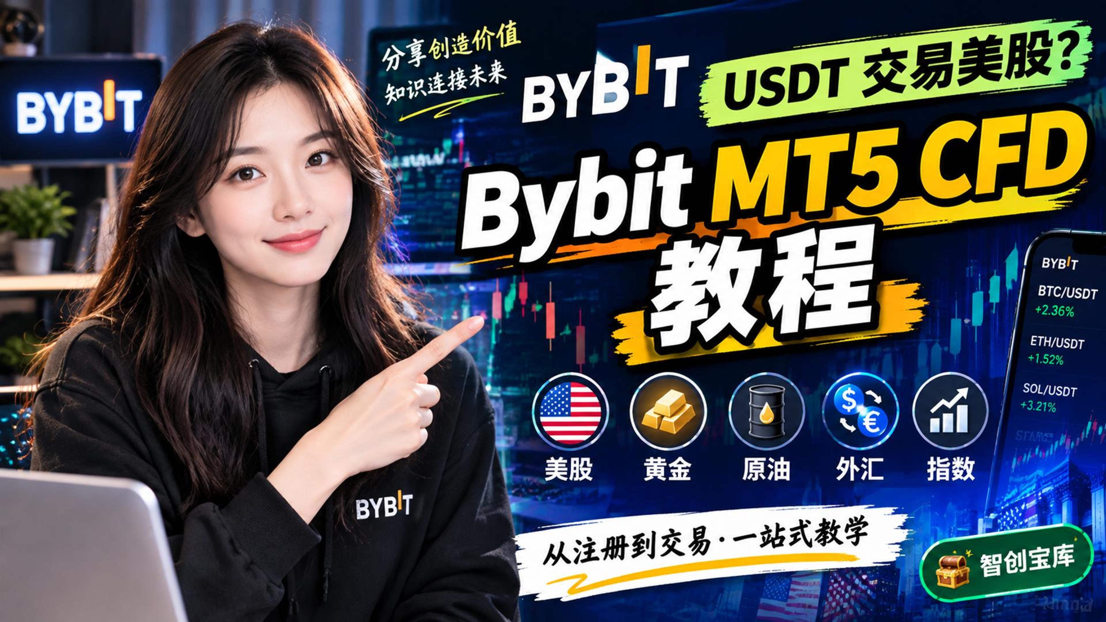 Bybit MT5 CFD 全面教程：用 USDT 交易美股、黄金、原油、外汇，注册入金与交易实操 🚀-智创宝库资源站